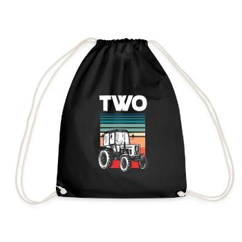 2e anniversaire tracteur 2 ans chemise d’anniversaire - Sac de sport léger - noir - Devant