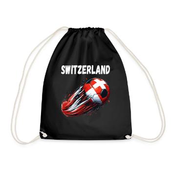 Switzerland Footballgraphic illustrationsoccer mot - Drawstring Bag - black - Front
