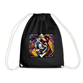 Bouledogue anglais - Sac de sport léger - noir - Devant