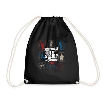A Stamp Album's Joy: Collector's Pride - Drawstring Bag - black - Front