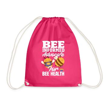 Beekeeper Heartbeat Honeycomb Love Pollination - Drawstring Bag - fuchsia - Front