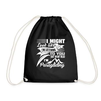 Paragliding In My Head I'm Paragliding - Drawstring Bag - black - Front