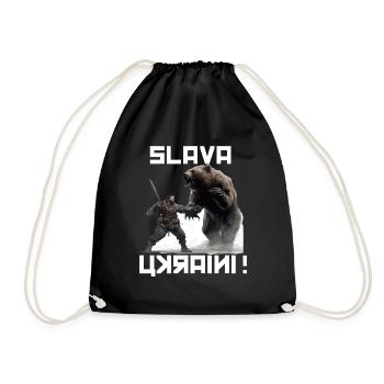 Slava Ukraini Soldiers T Support Ukraine Soldiers - Drawstring Bag - black - Front