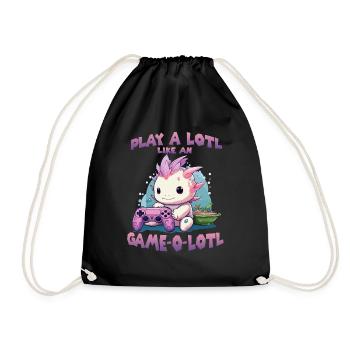 Kawaii Axolotl Anime T pour gamer hobby streamer - Sac de sport léger - noir - Devant