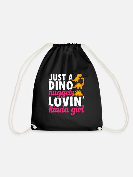 Dino Nuggets Dinosaurier Chicken Nuggets - Turnbeutel - Schwarz