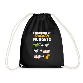 Dino Nuggets Dinosaurier Chicken Nuggets - Turnbeutel - Schwarz - Vorne