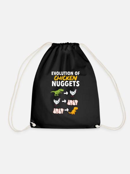 Dino Nuggets Dinosaurier Chicken Nuggets - Turnbeutel - Schwarz