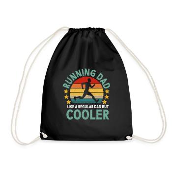Running Dad Marathon Runner Coach Marathoner - Drawstring Bag - black - Front