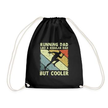 Running Dad Marathon Runner Coach Marathoner - Drawstring Bag - black - Front
