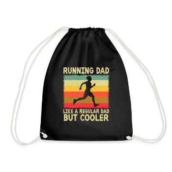Running Dad Marathon Runner Coach Marathoner - Drawstring Bag - black - Front