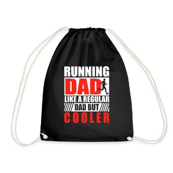 Running Dad Marathon Runner Coach Marathoner - Drawstring Bag - black - Front