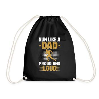 Running Dad Marathon Runner Coach Marathoner - Drawstring Bag - black - Front