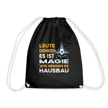 Les gens pensent, la magie, la maison, la construction, le maçon, le charpentier, - Sac de sport léger - noir - Devant