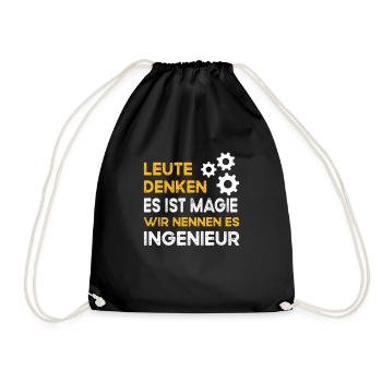 Leute denken Magie Ingenieur Konstruktion - Turnbeutel - Schwarz - Vorne