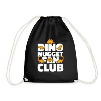 Dino Nuggets Dinosaurier Chicken Nuggets - Turnbeutel - Schwarz - Vorne