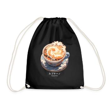 Kapuchīno - Drawstring Bag - black - Front