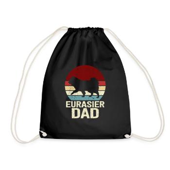Eurasier Dad Vintage Dad Dog Eurasier - Drawstring Bag - black - Front