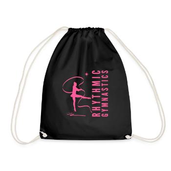 Rhythmic Gymnastics Gymnastik Gymnastin mit Band - Turnbeutel - Schwarz - Vorne