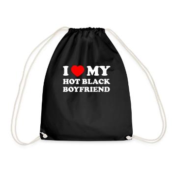 J’aime mon petit ami noir chaud - Sac de sport léger - noir - Devant
