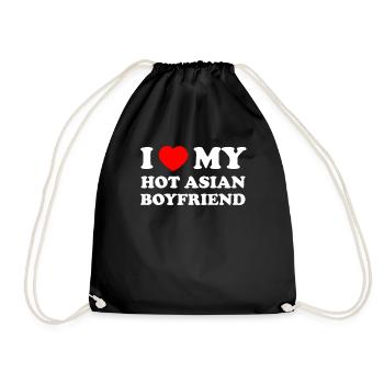 i love my hot asian boyfriend - Turnbeutel - Schwarz - Vorne