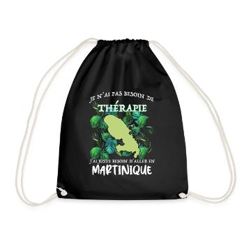 Martinique Good Therapy Humor Man or Woman - Drawstring Bag - black - Front