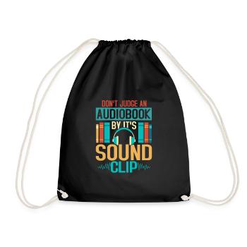 Audiobook Adventures: Listen Beyond the Clip - Drawstring Bag - black - Front