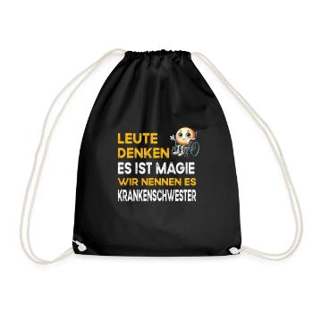 People Thinking Magic Nurse Nursing - Drawstring Bag - black - Front