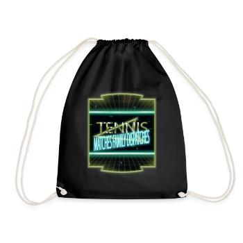 birthday present idea fun statement tennis drills - Drawstring Bag - black - Front
