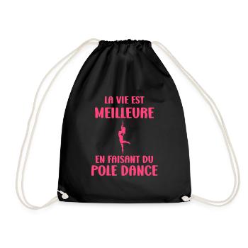 Women's pole dancing pole dancing - Drawstring Bag - black - Front