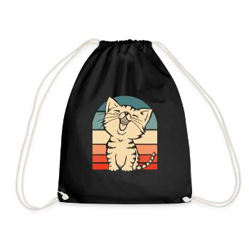 Katze - Turnbeutel - Schwarz - Vorne