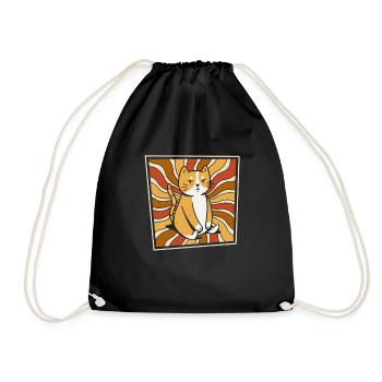 Katze - Turnbeutel - Schwarz - Vorne