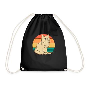 Katze - Turnbeutel - Schwarz - Vorne