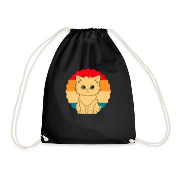 Katze - Turnbeutel - Schwarz - Vorne