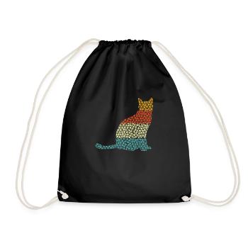 Katze - Turnbeutel - Schwarz - Vorne