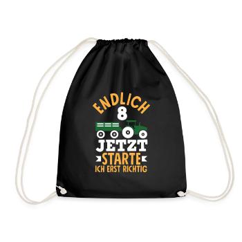 8e anniversaire tracteur 8 ans chemise d’anniversaire - Sac de sport léger - noir - Devant