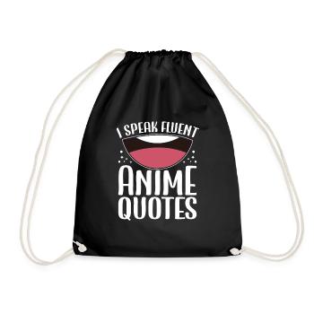 I Speak Fluent Anime Japanese Anime Manga Otaku - Drawstring Bag - black - Front
