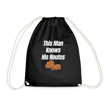 This man knows his routes: bouldering, - Drawstring Bag - black - Front