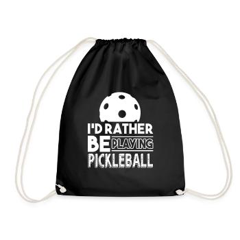 Pickleball I'd Rather Be Playing Pickleball - Drawstring Bag - black - Front