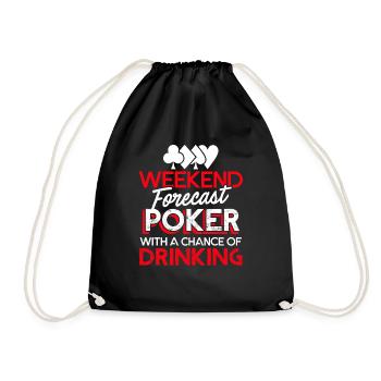 Poker Weekend Forecast Poker - Drawstring Bag - black - Front