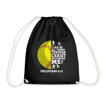 Je peux tout faire grâce à la balle molle du Christ - Sac de sport léger - noir - Devant