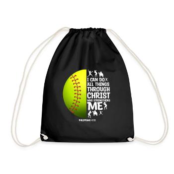 Je peux tout faire grâce à la balle molle du Christ - Sac de sport léger - noir - Devant