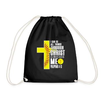 Je peux tout faire grâce à la balle molle du Christ - Sac de sport léger - noir - Devant