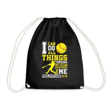 Je peux tout faire grâce à la balle molle du Christ - Sac de sport léger - noir - Devant