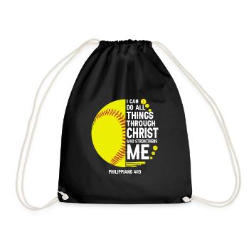 Je peux tout faire grâce à la balle molle du Christ - Sac de sport léger - noir - Devant