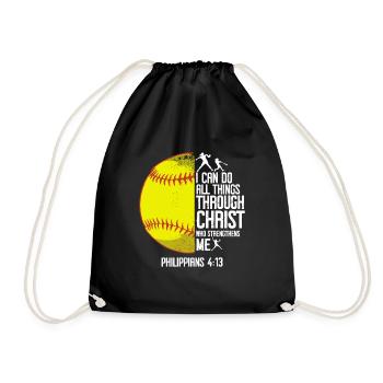 Je peux tout faire grâce à la balle molle du Christ - Sac de sport léger - noir - Devant