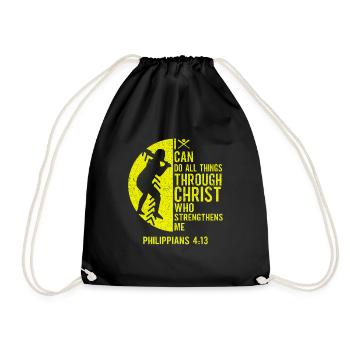 Je peux tout faire grâce à la balle molle du Christ - Sac de sport léger - noir - Devant