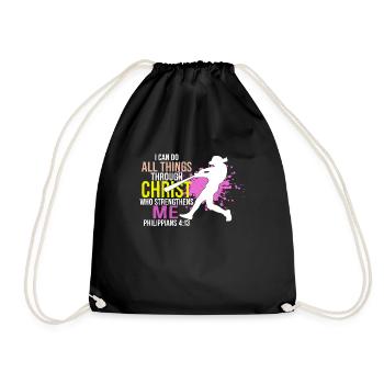 Je peux tout faire grâce à la balle molle du Christ - Sac de sport léger - noir - Devant