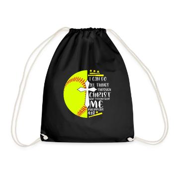 Je peux tout faire grâce à la balle molle du Christ - Sac de sport léger - noir - Devant