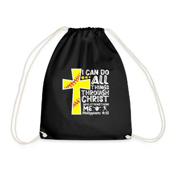 Je peux tout faire grâce à la balle molle du Christ - Sac de sport léger - noir - Devant