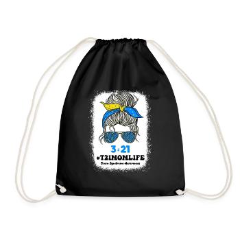 T21 World Down Syndrome Day 321 Awareness Support - Drawstring Bag - black - Front